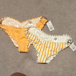 Ruffled Bottoms in orange and orangeand White Stripes